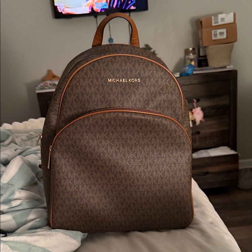 Michael Kors Signature Brown Backpack